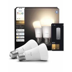 Philips Hue Smart LED A19 Bulb, Warm White Light 2700K, E26 Base, 2 Boxes 4 Bulb